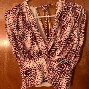 Stylish Women's Top - Pink and Black Pattern